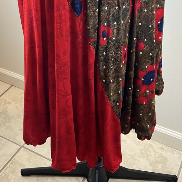 Red/Brown/Blue Embellished Dress - Picture 10 of 11